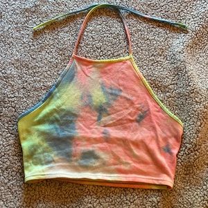 Pink and Blue SHEIN Crop Top